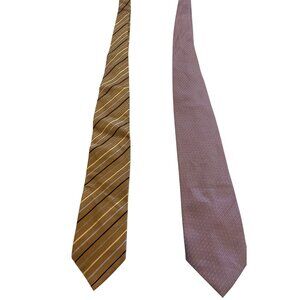 Hugo Boss & Pal Zileri Mens Silk Ties-Brown/Beige, Lavender Striped Made N Italy